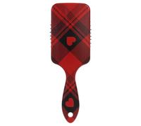 Hair Brush Happy Valentine's Day Buffalo Plaid Tartan Check Scotland Red Paddle Brush Natural Detangler Paddle Hairbrush for Women Improve Hair Texture