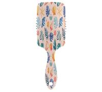 Hair Brush Paddle Comb Hairbrush Air Cushion Comb Green Leaves Shells for Thick Hair & Anti Static Detangling
