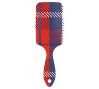 Hair Brush Plaid Scotland Blue Red Anti-static Brushes Natural Detangler Paddle Hairbrush for Thick Hair Detangling and Adding Shine
