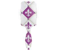 Hair Brush Purple Mardi Gras Carnival Royal Lily Beads Anti-static Massage Hair Comb Wet And Dry Hairbrush Wetbrush for Thick Hair Detangling and Adding Shine