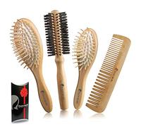 THE ORIGINAL BRUSH BOX. Hair brush set, natural wood consisting of: Pneumatic brush big model, pneumatic brush for woman purse, roller brush bristle fibres 57 mms. diameter, comb. All wrapped in an elegant gift box.