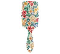 Hair Brush Small Yellow Red Floral Paddle Brush Wet And Dry Hairbrush Wetbrush for Women Makes Hair Smooth