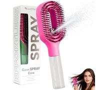Hair Brush with Water Spray Mister - 2-in-1 Detangling Brush with Built-in Fine Mist, Portable Wet & Dry Styling Tool for Smooth, Frizz-Free Hair - Quick Refresh for Women On-The-Go (Rose Pink,1)