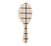 Hair Brush Wood Brown Buffalo Plaid Tartan Check Scotland Wood Paddle Hairbrush Wood for Women Natural Wooden Brush