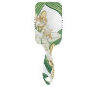 Hair Brushes Cuba White Ginger Lily Beauty Summer Flowers Anti-static Massage Hair Comb Wet And Dry HairBrushes for Women Men Conditioning Hair Texture