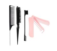 Hair Brushes Set Bristle Teasing Brush Edges Controls Metal Pin Ratted Tail Comb Folding Comb Women Men Bristle Hair Set