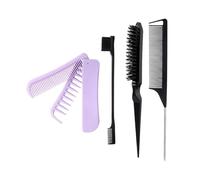Hair Brushes Set Bristle Teasing Hair Brush Edges Controls Brush Metal Pin Ratted Tail Comb Folding Comb Women Men Detangler