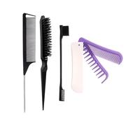Hair Brushes Set Bristle Teasing Hair Brush Edges Controls Brush Metal Pin Ratted Tail Comb Folding Comb Women Men Styling Tools Set