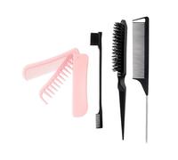 Hair Brushes Set Bristle Teasing Hair Brush Edges Controls Brush Metal Pin Ratted Tail Comb Folding Comb Women Men Styling Tools Set