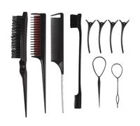 Hair Brushes Set Hair Tail Tools Teasing Hair Brush Edges Brush With Hair Clips For Woman And Girls Hair
