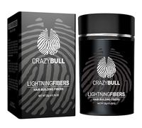 Hair Building Fibre - Long-Lasting, Easy Apply Hair Fibre Concealer for Thinning Hair & Bald Spots - Vegan & Cruelty-Free Hair Thickening Fibre for Men & Women - Crazy Bull, 22g, Grey