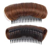 Hair Bumps for Volume Insert 2Pcs Invisible Fluffy 4.7x1.2in Hair Bump for Women Natural Dark Brown Pad for Hairstyling, Wigs for Women