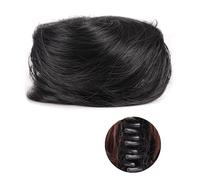 Hair bun 1/2 PCS Accessory Updo Hairpieces For Women Girls Mini Claw Synthetic Curly Wavy Hair Bun Extensions Wig Clip in Messy & Cat Ears Short Hair Bun Hair Piece for Women(FB001-1B)
