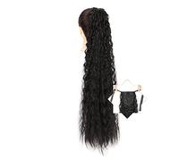 Hair Bun 1 Pack Long Corn Wave Ponytail Lengthening Synthetic Natural with Drawstring Hairpin Ponytail Extension Women Wigs Hair Bun Piece(001,32inches)