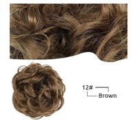 Hair Bun 1 Pack Messy Bun Hair Pieces Wavy Curly Hair Ties Rubber Band Synthetic Bun Ponytail Braid Extensions Women Bun Wigs Hair Bun Piece(12)