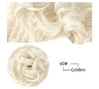 Hair Bun 1 Pack Messy Bun Hair Pieces Wavy Curly Hair Ties Rubber Band Synthetic Bun Ponytail Braid Extensions Women Bun Wigs wig(60)