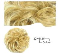 Hair Bun 1 Pack Messy Bun Hair Pieces Wavy Curly Hair Ties Rubber Band Synthetic Bun Ponytail Braid Extensions Women Bun Wigs Hair Bun Piece(22H613)