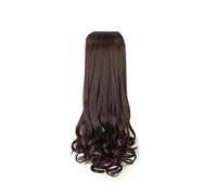 Hair Bun 1-Pack Synthetic Bun Ladies Wig Claw Clip Medium Length Pear Blossom Curly Big Wavy Ponytail Hair Extensions Hair Bun Piece(D)