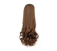 Hair Bun 1-Pack Synthetic Bun Ladies Wig Claw Clip Medium Length Pear Blossom Curly Big Wavy Ponytail Hair Extensions Hair Bun Piece(A)