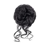 Hair Bun 1 Pack Synthetic Bun Messy Bun with Tassel Ponytail Extensions Women Wavy Bun Elastic Bungee Hair Bands Hair Bun Hair Bun Piece(1b)