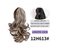 Hair Bun 1 Piece Wig Female Long Curly Hair Big Wavy Pear Blossom Ponytail Natural Fluffy Claw Clip Ponytail Hair Extension Hair Bun Piece(SW184-12H613)