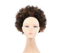 Hair Bun 10 Inch Short Synthetic Curly Hair Bun with Drawstring Ponytail Extensions Afro Shaggy Bun Afro for Black Women Bun(P4/30)