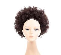 Hair Bun 10 Inch Short Synthetic Curly Hair Bun with Drawstring Ponytail Extensions Afro Shaggy Bun Afro for Black Women Hair Bun Piece(#4)