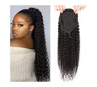 Hair Bun 12-26 Inch Long Curly Hair Comb with Drawstring Ponytail Brazilian Real Hair Ponytail Wig Bun for Women Daily Use Hair Bun Piece(16Inch 150g)