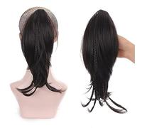 Hair Bun 12inches Women's Mid-length Hair, Ponytail, Small Braid, Claw Clip Ponytail Extension, Long Straight Wig, Bun Hair Bun Piece(4)