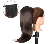Hair Bun 18 Inch Synthetic Straight Ponytail Hair Extensions Wig Bun Wrap Ponytail Barrette Clips for Women Hair Accessories Bun(1B/27HL)