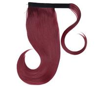Hair Bun 18 Inch Synthetic Stretch Wrap Ponytail Hair Comb Ponytail Straight Hair Extensions Hair Bun for Women Bun(BURG)
