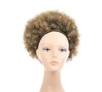 Hair Bun 1Pcs 10inch Short Synthetic Hair Bun Drawstring Ponytail Afro Puff Chignon For Black Women Kinky Curly Updo Clip Hair Extension(T1B/27)