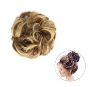 Hair bun 1PCS Around on Hair Pony Tail Donut Hair Bun Hair Accessories for Women Synthetic Messy Curly Wavy Scrunchie Chignon with Rubber Band Wrap Hair Bun Hair Piece for Women(0012)