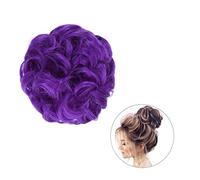 Hair bun 1PCS Around on Hair Pony Tail Donut Hair Bun Hair Accessories for Women Synthetic Messy Curly Wavy Scrunchie Chignon with Rubber Band Wrap Hair Bun Hair Piece for Women(T1B/27)