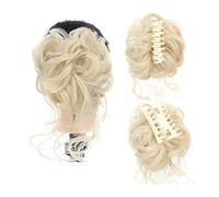 Hair bun 1PCS Messy Curly Hair Bun Hair Scrunchies Extension, Curly Wavy Synthetic Bun Hair Piece Claw Clip Hair Bun Chignon for Women Girls Hair Bun Hair Piece for Women(613#)