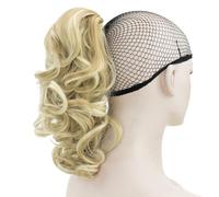 Hair Bun 1Pcs Ponytail Curly Synthetic Hair Blonde Ombre Clip In Hair Extensions Little Pony Tail Hair On Clips Chignon(T27/30/4)