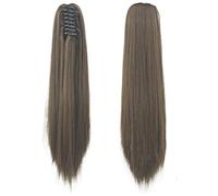 Hair Bun 1Pcs Straight Clip In Hairpiece Hair Extensions Blonde Gray Little Pony Tail Synthetic Hair Claw Ponytail(1B/27HL)