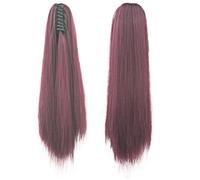Hair Bun 1Pcs Straight Clip In Hairpiece Hair Extensions Blonde Gray Little Pony Tail Synthetic Hair Claw Ponytail(4/27HL)