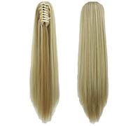 Hair Bun 1Pcs Straight Clip In Hairpiece Hair Extensions Blonde Gray Little Pony Tail Synthetic Hair Claw Ponytail(P1B/30)