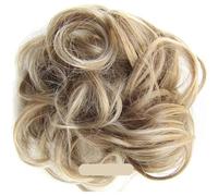 Hair Bun 1Pcs Synthetic Flexible Elastic Women's Messy Hair Bun BlackBrown Blonde Curly Scrunchy Chignon Hairpiece(6AT88)