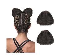 Hair Bun 2 PCS Donut Chignon Synthetic Hair Pieces Bun Extension Mini Claw Clip in Messy Hair Bun Extensions Wig ,Accessory for Women Girls Cat Ears Hair Human Hair Bundles