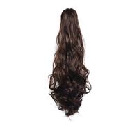Hair Bun 20inches Ladies Fashionable Long Curly Hair Big Wave Synthetic Wig Claw Clip Style Ponytail Hair Extensions Hair Bun Hair Bun Piece(08)
