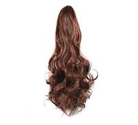 Hair Bun 20inches Ladies Fashionable Long Curly Hair Big Wave Synthetic Wig Claw Clip Style Ponytail Hair Extensions Hair Bun Hair Bun Piece(12)