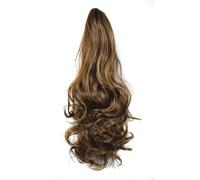 Hair Bun 20inches Ladies Fashionable Long Curly Hair Big Wave Synthetic Wig Claw Clip Style Ponytail Hair Extensions Hair Bun Hair Bun Piece(20)