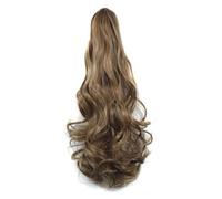 Hair Bun 20inches Ladies Fashionable Long Curly Hair Big Wave Synthetic Wig Claw Clip Style Ponytail Hair Extensions Hair Bun Hair Bun Piece(18)