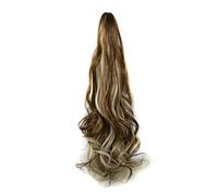 Hair Bun 20inches Ladies Fashionable Long Curly Hair Big Wave Synthetic Wig Claw Clip Style Ponytail Hair Extensions Hair Bun Hair Bun Piece(24)