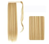 Hair Bun 22-32 Inch Synthetic Long Straight Ponytail Headband Ponytail Wig Wrap Hair Clip Extensions Ponytail Bun for Women Bun(F27-613,22inches)