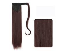 Hair Bun 22-32 Inch Synthetic Long Straight Ponytail Headband Ponytail Wig Wrap Hair Clip Extensions Ponytail Bun for Women wig(99J,32inches)