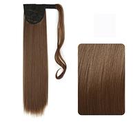 Hair Bun 22-32 Inch Synthetic Long Straight Ponytail Headband Ponytail Wig Wrap Hair Clip Extensions Ponytail Bun for Women Bun(12,32inches)