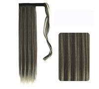 Hair Bun 22-32 Inch Synthetic Long Straight Ponytail Headband Ponytail Wig Wrap Hair Clip Extensions Ponytail Bun for Women wig(F8-613,22inches)